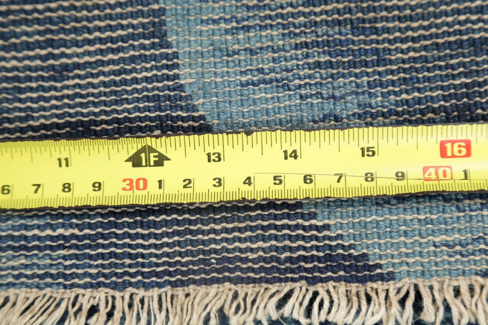 Consigned, Antique Hand-Knotted Novelty Chinese Area Rug, Blue, 3'11"x5'11
