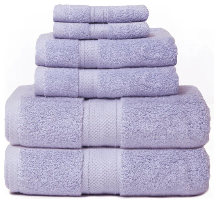 Zero Twist Hotel 6-Piece 100% Cotton Bath Towel Set, Lavender