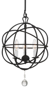 Crystorama Lighting Group 9225 Solaris 3 Light 13"W Cage Pendant - Black