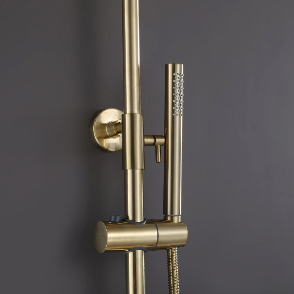 Luxury 3-Function Complete Shower System With Tub Faucet And Rough-In Valve, Bru
