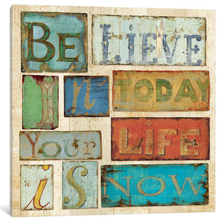 "Believe & Hope" by Daphne Brissonnet, Canvas Print, 12"x12"