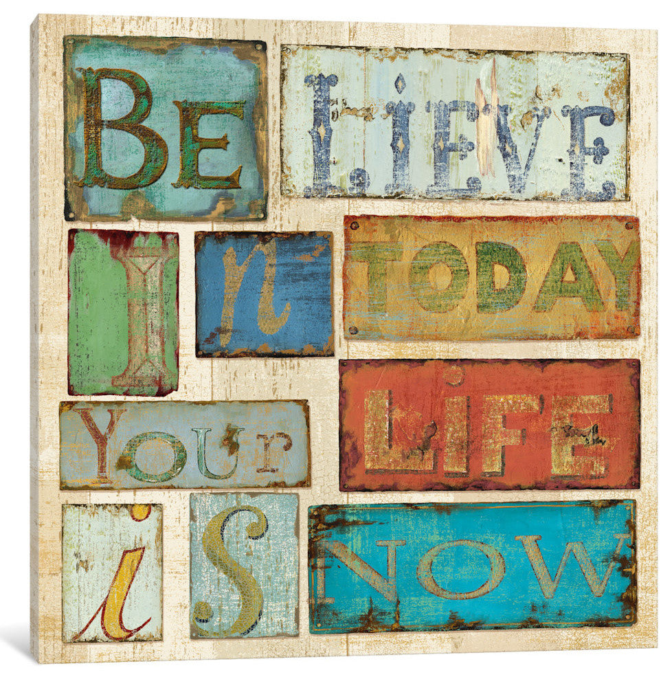 "Believe & Hope" by Daphne Brissonnet, Canvas Print, 12"x12"