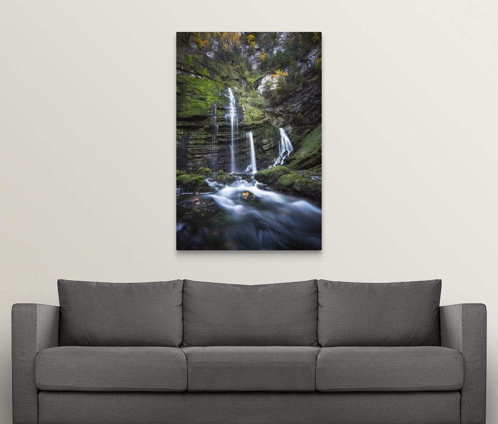 "Cascade du Flumen II" Wrapped Canvas Art Print, 32"x48"x1.5"