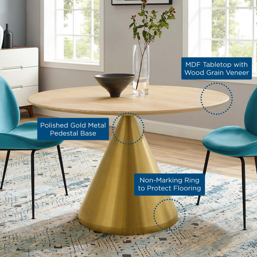 Tupelo 47" Dining Table-Gold Natural
