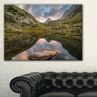 "Mountain Lake Over Skok Waterfall" Wall Art, 32"x16"