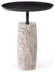 Cronos End Table-River Grey Marble Solid