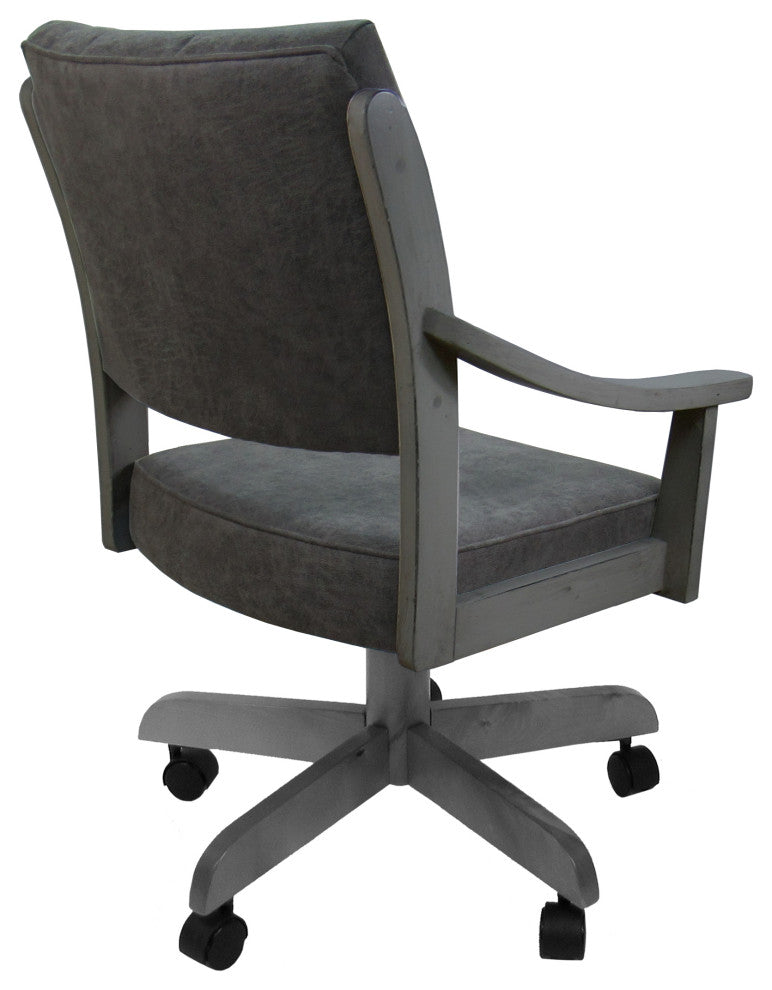 Swivel Wood Dining Caster Chair with Wheels - Casa, Northwest Elk - Grey
