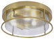 16" 3-Light Flush Mount Light, New Age Brass, Smoke Bubble Glass