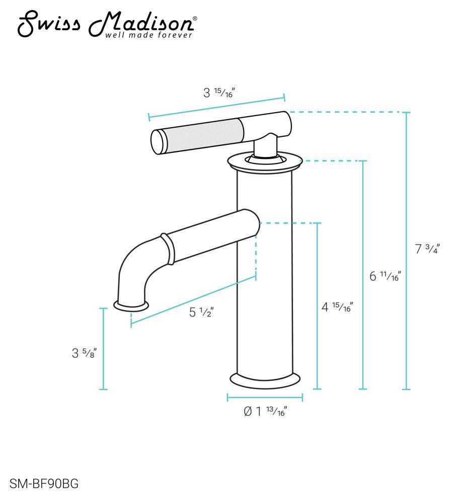 Avallon Single Hole, Single-Handle Sleek, Bathroom Faucet, Brushed Gold