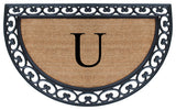 A1HC Half Round 30"x48" Double Door Monogrammed Doormat, U