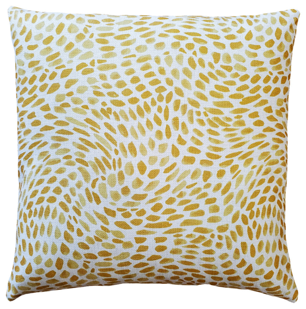 Matisse Dots Golden Yellow Throw Pillow 19x19, with Polyfill Insert
