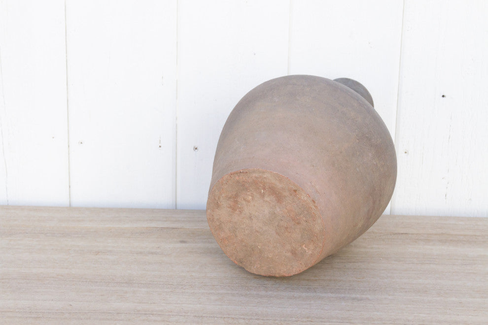 Oxidized Gray Terracotta Amphora Vase