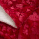 Luxury Hearts in Love Plush Faux Fur Sherpa Fleece Throw Blanket Solid Red, 90"