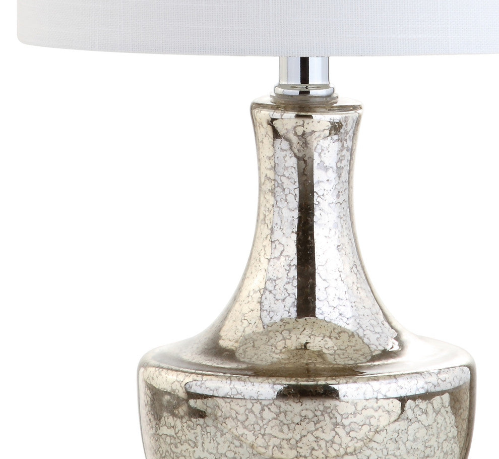 Colette 20" Mini Glass Table Lamp, Silver, Single