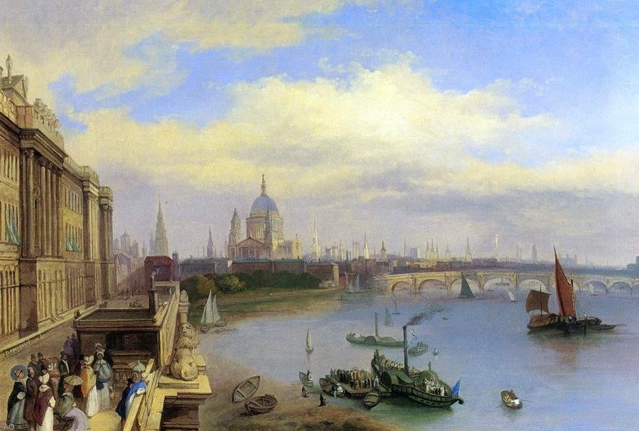 William Parrott Figures Promenading Outside Somerset House Wall Decal