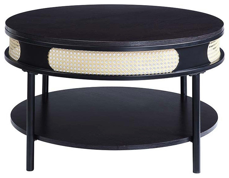 Lv01076 Coffee Table, Black Finish, Colson, 1-Piece/1Ctn