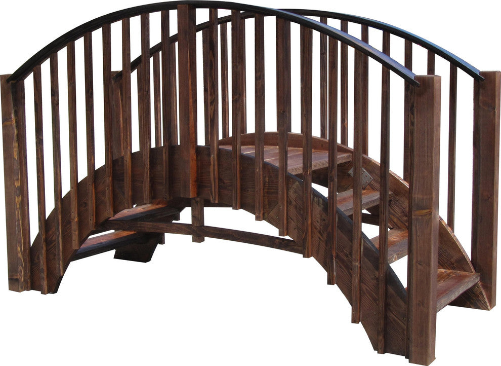 SamsGazebos 8-foot Japanese Imperial Wood Garden Bridge