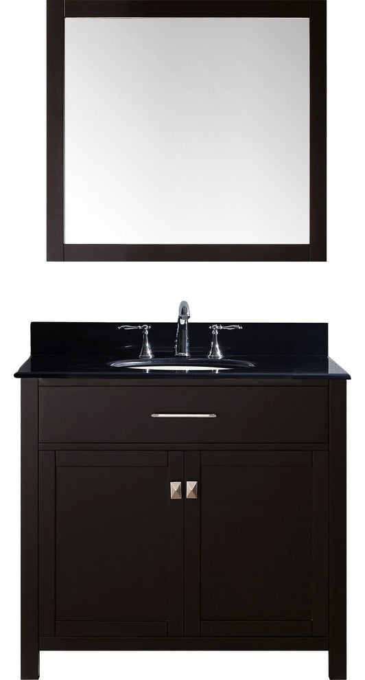 Caroline 36" Single Bathroom Vanity Set Espresso, Granite Countertop