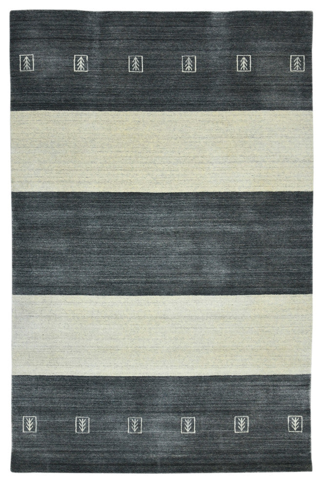 Blend Yorkshire Area Rug, Charcoal, 9' x 12', Striped