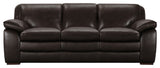 Zanna Modern Hardwood and Dark Brown Leather Sofa