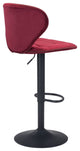 Bar Stool Chair Barstool, Steel Metal, Fabric, Red, Black, Kitchen Cafe Bistro