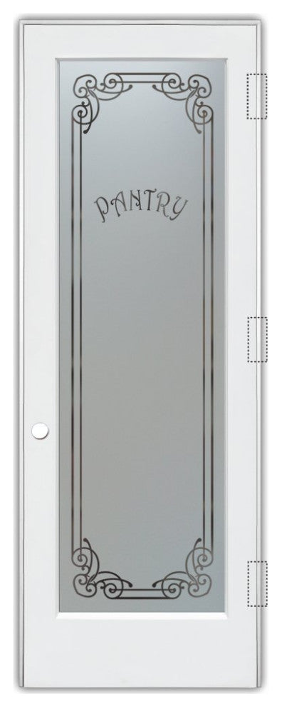 Pantry Door - Naples Harrington - Primed - 28" x 84" - Knob on Left - Push Open
