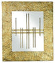 Modern Asian Mirrored Wall Panel, Gold Square Metal Oriental