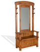 78" Narrow Rustic Entryway Bench Hall Tree With Mirror Bench Storage