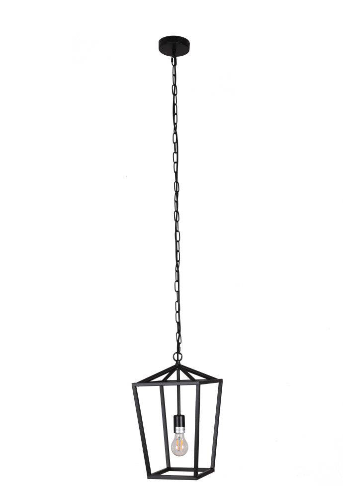 JL Styles Inc Black Single Light Lantern Pendant