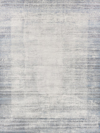 Fine Pure Silk Hand-Knotted Silk Blue/White Area Rug