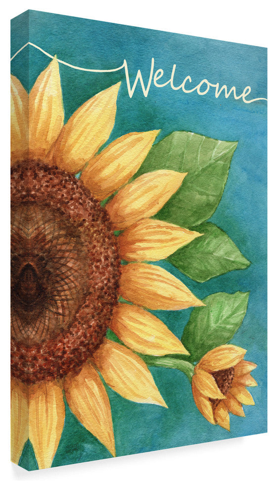 Melinda Hipsher 'Welcome Sunflower' Canvas Art, 24"x16"