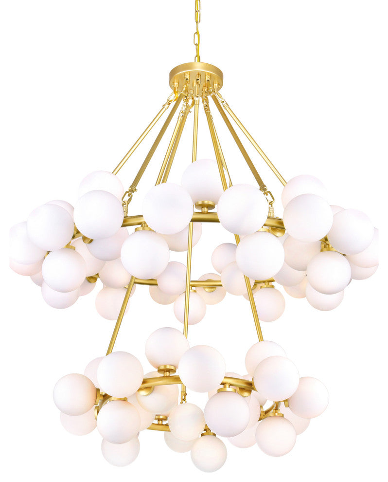 Arya 70 Light Chandelier With Satin Gold Finish