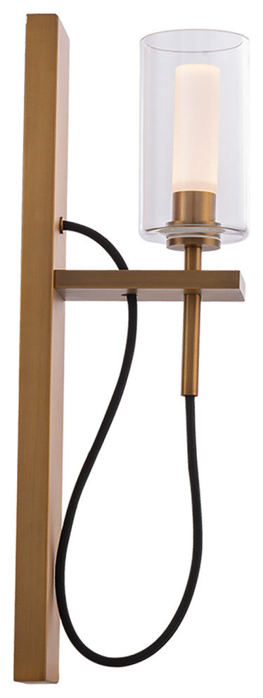 18" LED Wall Sconce 3000K, Aged Brass
