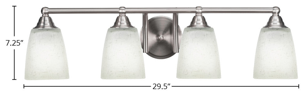 Paramount Bath Bar, Brushed Nickel, 4.5" White Muslin Glass