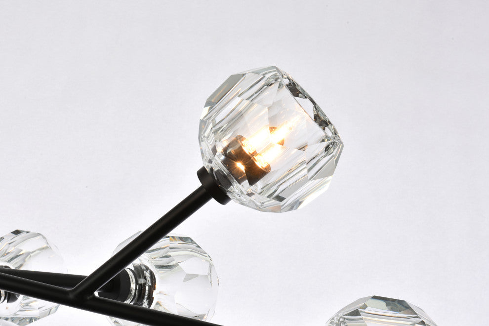 12 Light Pendant, Black