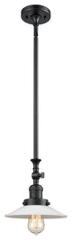 Halophane 1-Light Mini Pendant, Matte Black, Matte White Halophane