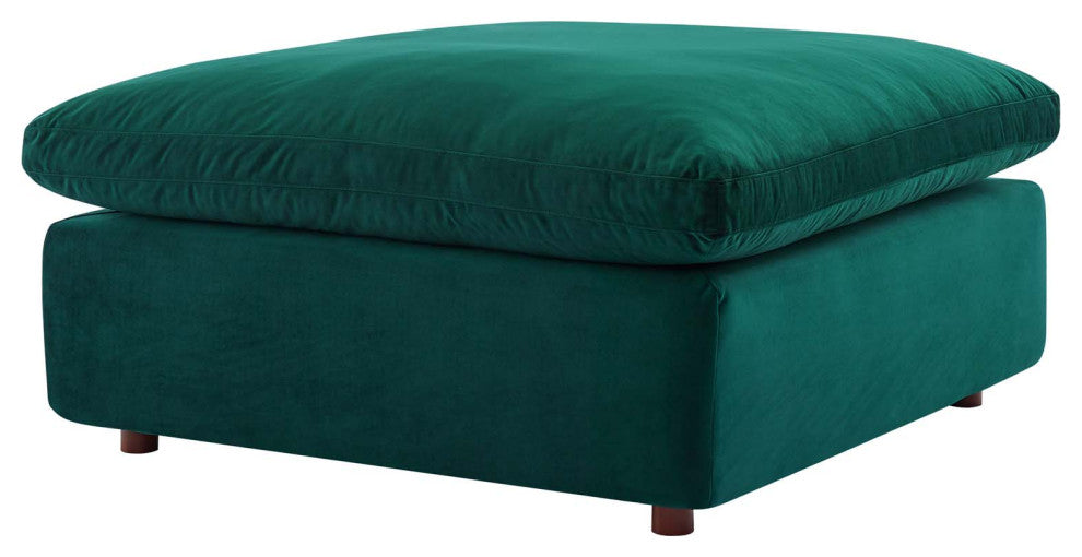 Accent Chair Ottoman, Velvet, Green, Modern, Living Lounge Hotel Hospitality