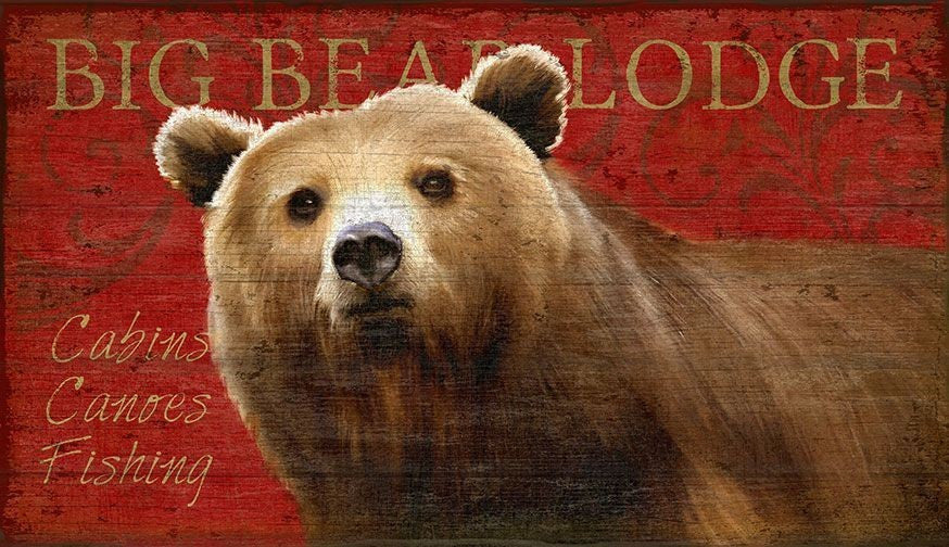 Distressed Bear Wood Wall Decor