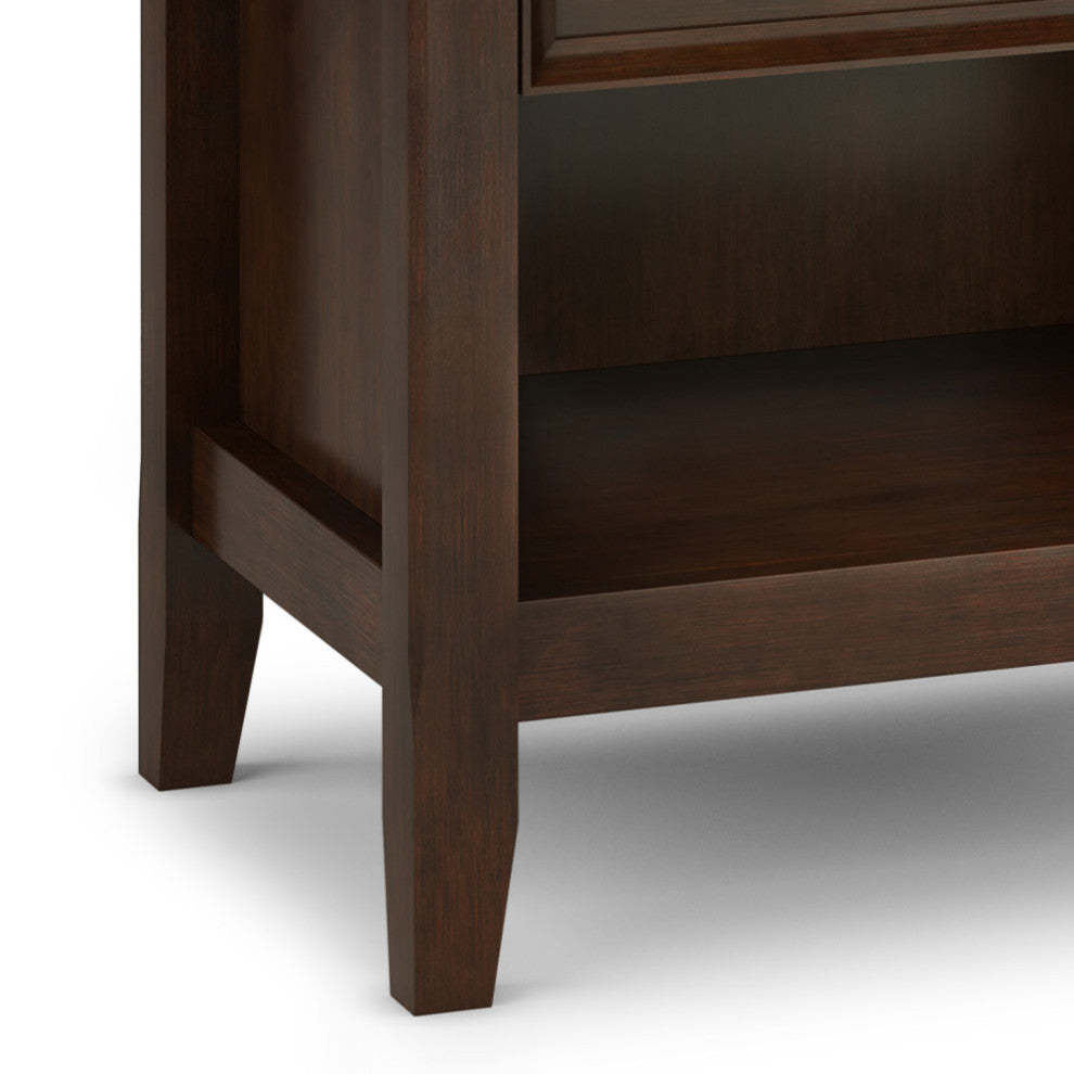 Amherst Solid Wood Bedside Table, Russet Brown