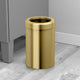Round Modern Wastebasket, Brushed Brass