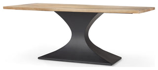 Maxton Light Brown Wood With Black Metal Dining Table