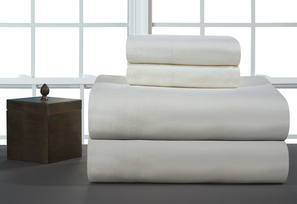 Pointehaven 170 Flannel Sheet Set, Ivory, Cal King