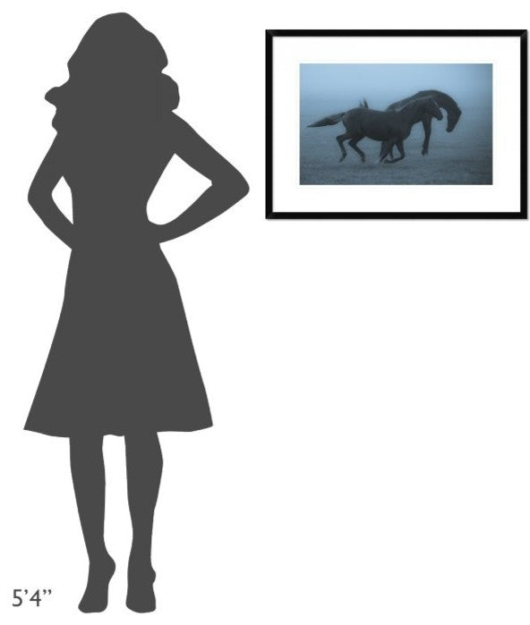 "Horses In The Fog" Framed Digital Print by Allan Wallberg, 30x21"