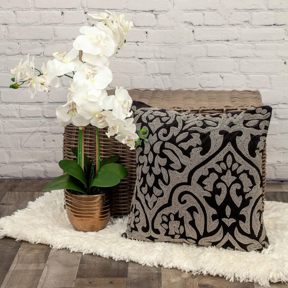 Parkland Collection Carmela Black Throw Pillow