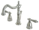 Kingston Brass Widespread Bathroom Faucet With Brass Pop-Up, Polished Nickel