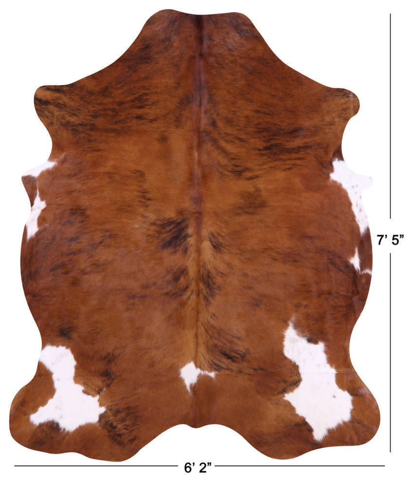 7' 5" X 6' 2" Brindle Natural Cowhide Rug C1561