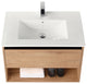 Wall Mounted Bathroom Vanity and Sink, Classic Oak, 30'' Ceramic