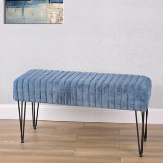 Serenta Super Mink Ottoman, Blue Mirage, 46''x16''x22''