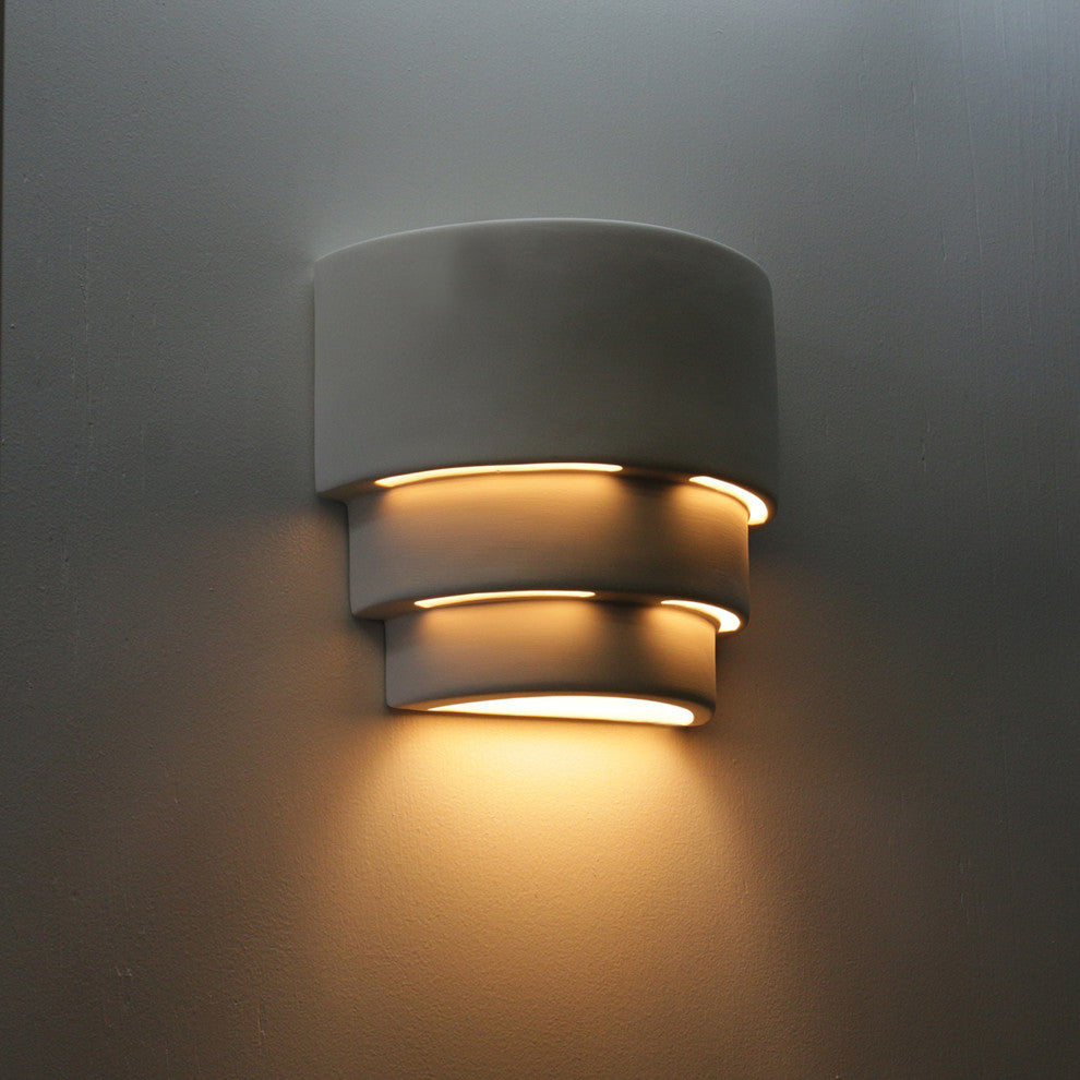 Dara Outdoor Wall Light, Paintable Bisque, Closed Top