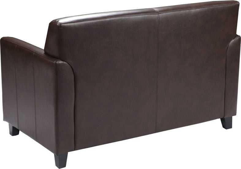 Hercules Diplomat Series Leather Loveseat, Brown, 52"x28.50"x32.50"